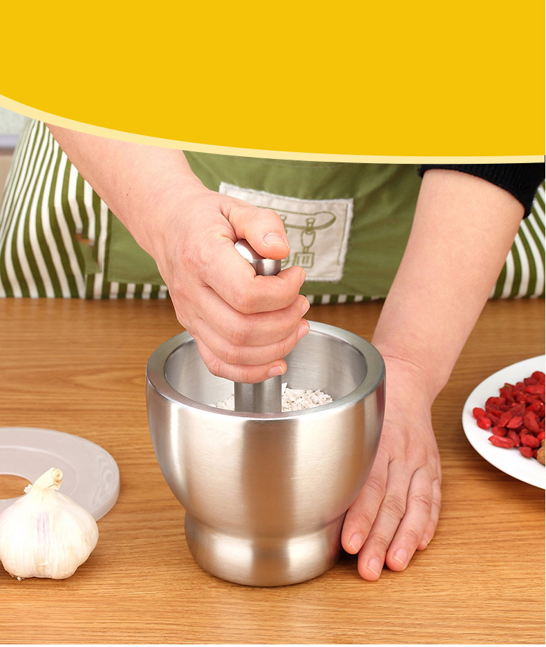 TransForMacion Sarımsak Ezici Sarımsak Havanı 304 Paslanmaz Çelik Baharat İlaç Ezici 721519