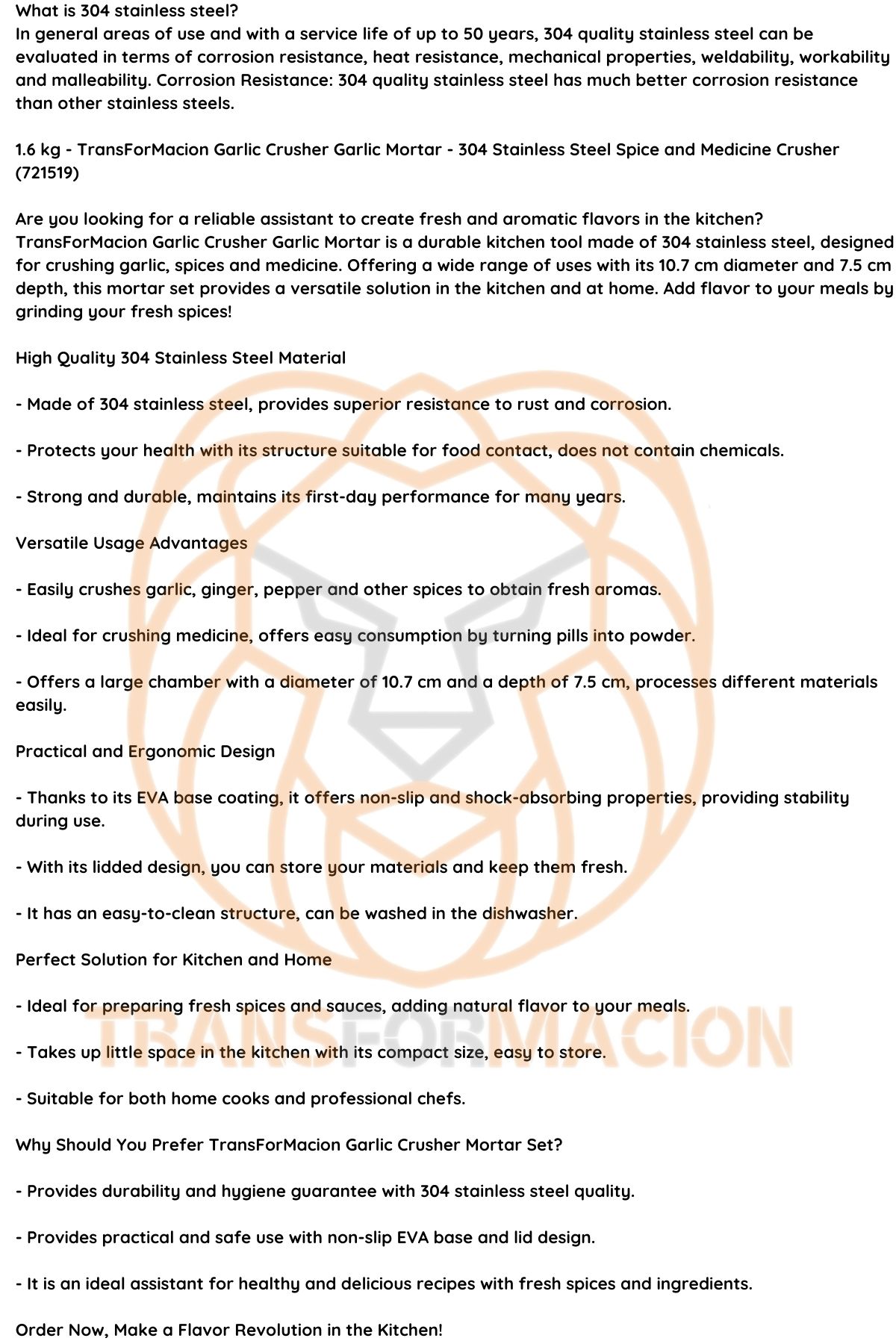 TransForMacion Sarımsak Ezici Sarımsak Havanı 304 Paslanmaz Çelik Baharat İlaç Ezici 721519