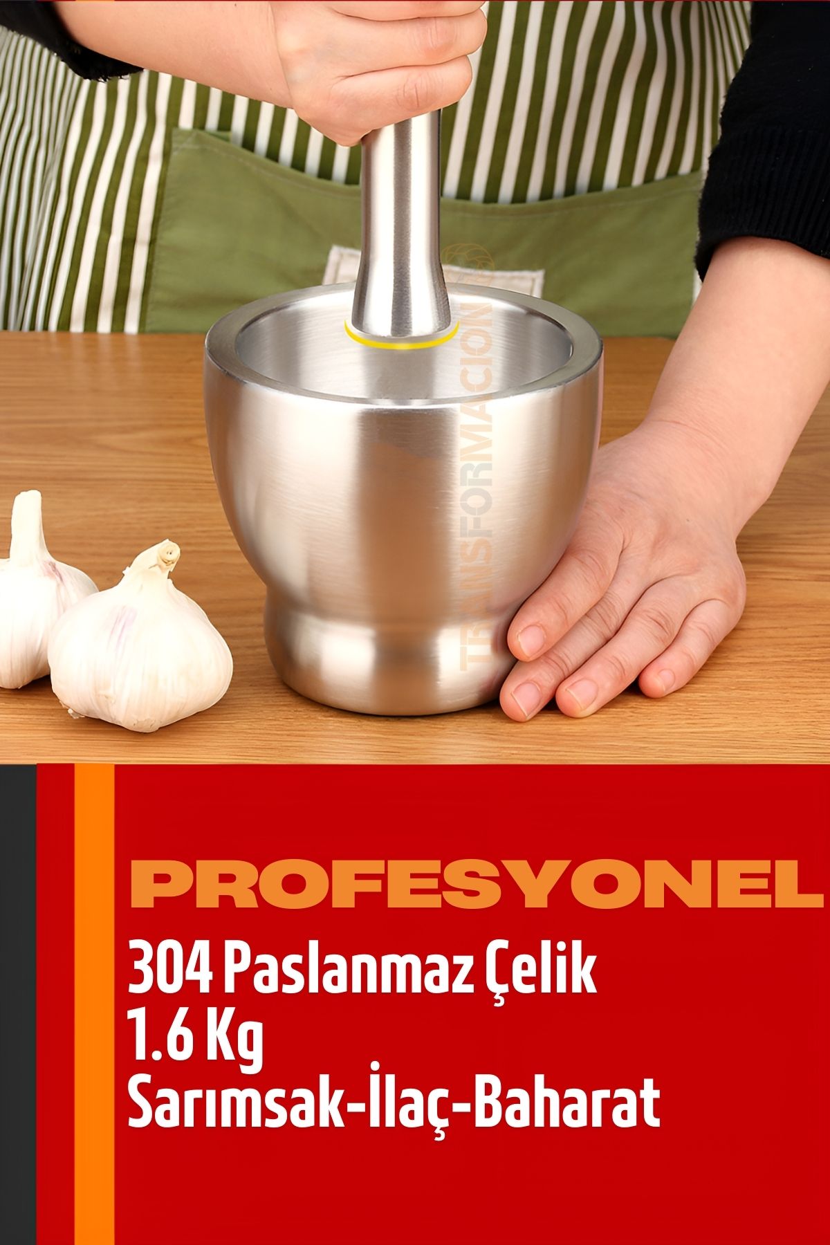 TransForMacion Sarımsak Ezici Sarımsak Havanı 304 Paslanmaz Çelik Baharat İlaç Ezici 721519