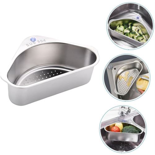 ModaCar Inox Lavabo Köşe Süzgeci Organizer 304 Paslanmaz Çelik  