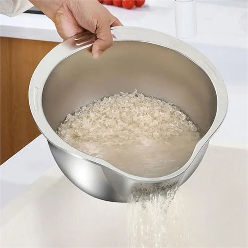 TransForMacion Inox Süzgeç Pirinç Makarna Salata Süzgeci 304 Paslanmaz Çelik 2 ADET 721521