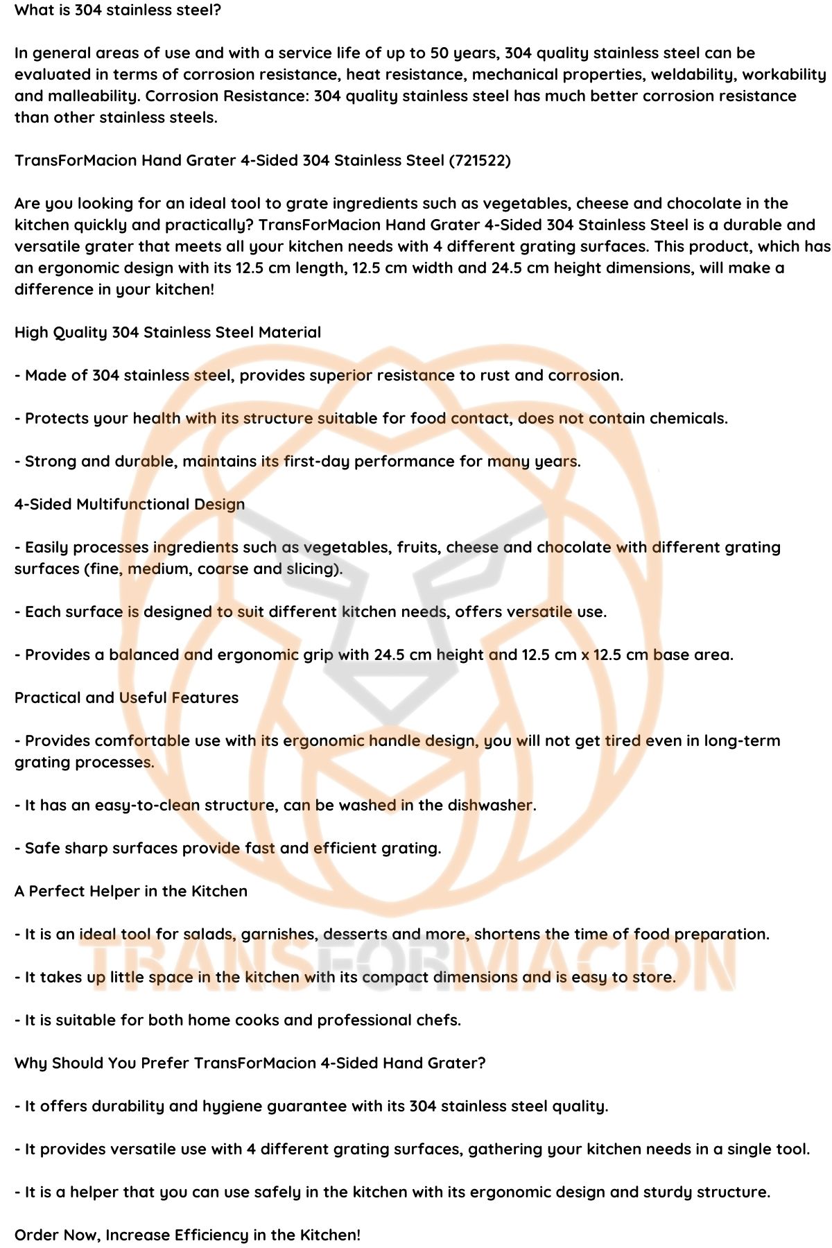 El Rendesi 4 Taraflı 304 Paslanmaz Çelik 721522