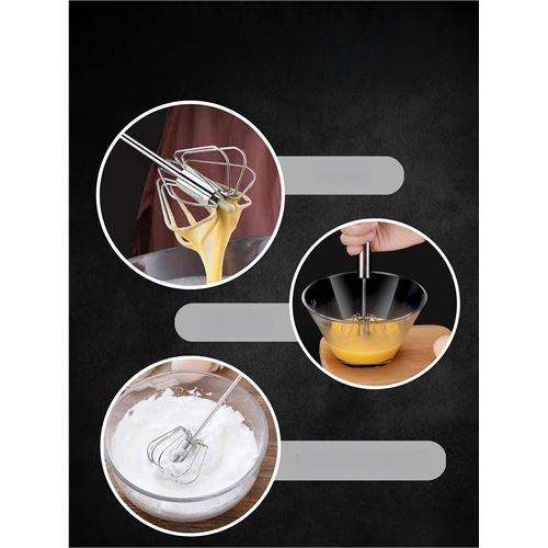 TransForMacion Dönerli Çırpıcı 304 Paslanmaz Çelik Yumurta Çırpıcı 721524