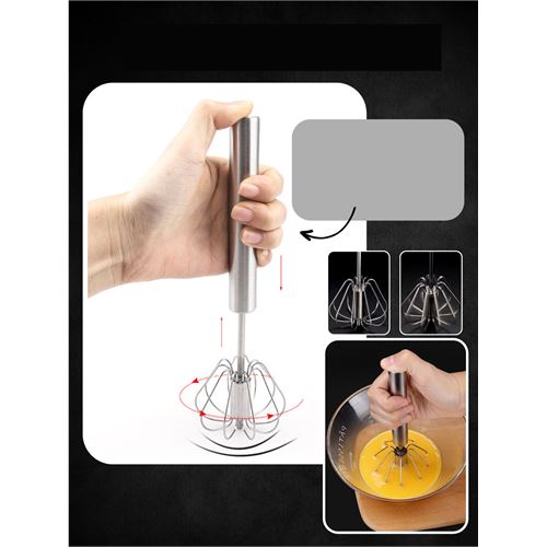TransForMacion Dönerli Çırpıcı 304 Paslanmaz Çelik Yumurta Çırpıcı 721524