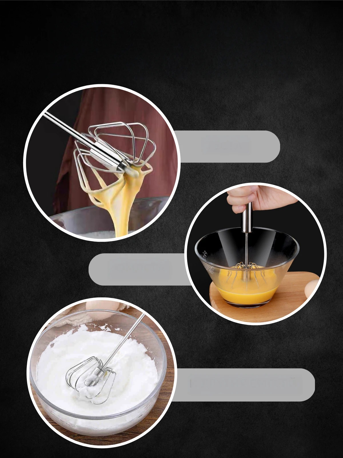 Dönerli Çırpıcı 304 Paslanmaz Çelik Yumurta Çırpıcı 721524