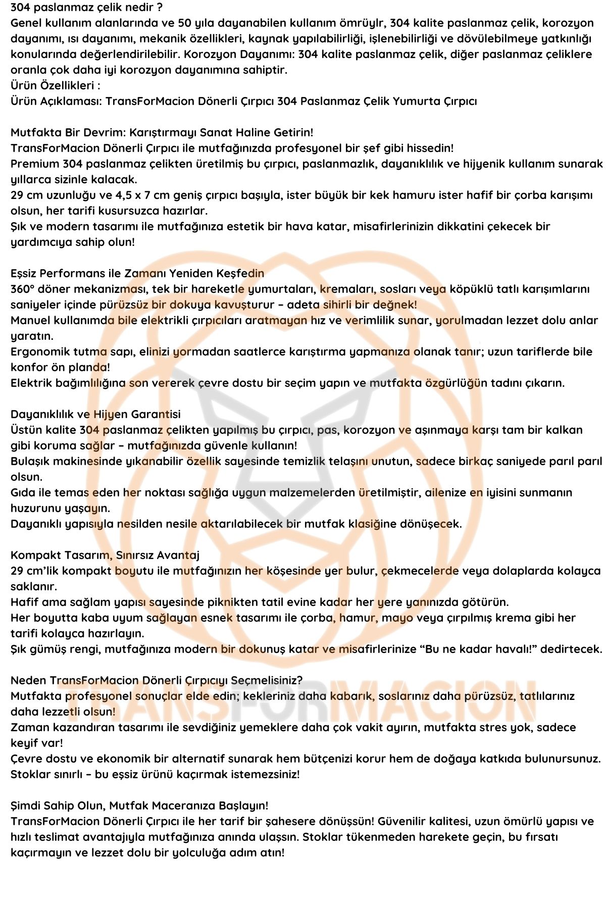 Dönerli Çırpıcı 304 Paslanmaz Çelik Yumurta Çırpıcı  