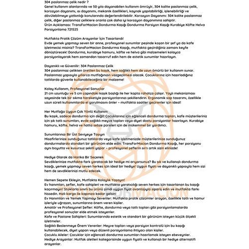 ModaCar Dondurma Kaşığı Dondurma Porsiyo Kaşığı Kurabiye Köfte Helva Porsiyonlama  