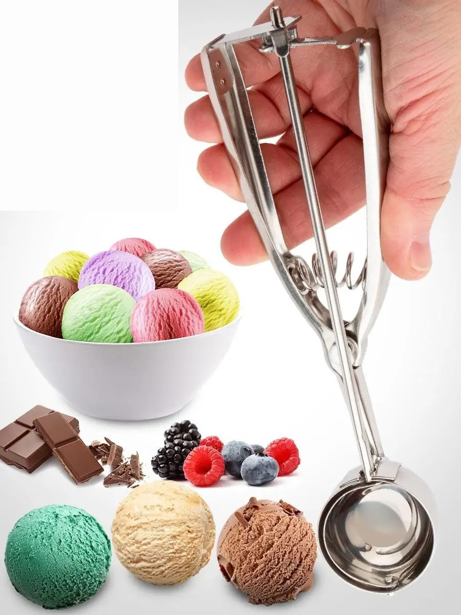 ModaCar Dondurma Kaşığı Dondurma Porsiyo Kaşığı Kurabiye Köfte Helva Porsiyonlama  