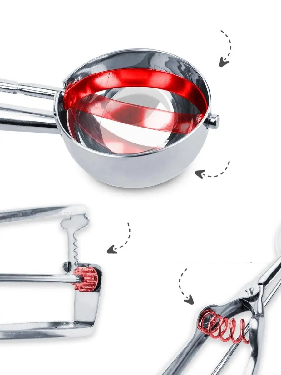 ModaCar Dondurma Kaşığı Dondurma Porsiyo Kaşığı Kurabiye Köfte Helva Porsiyonlama  