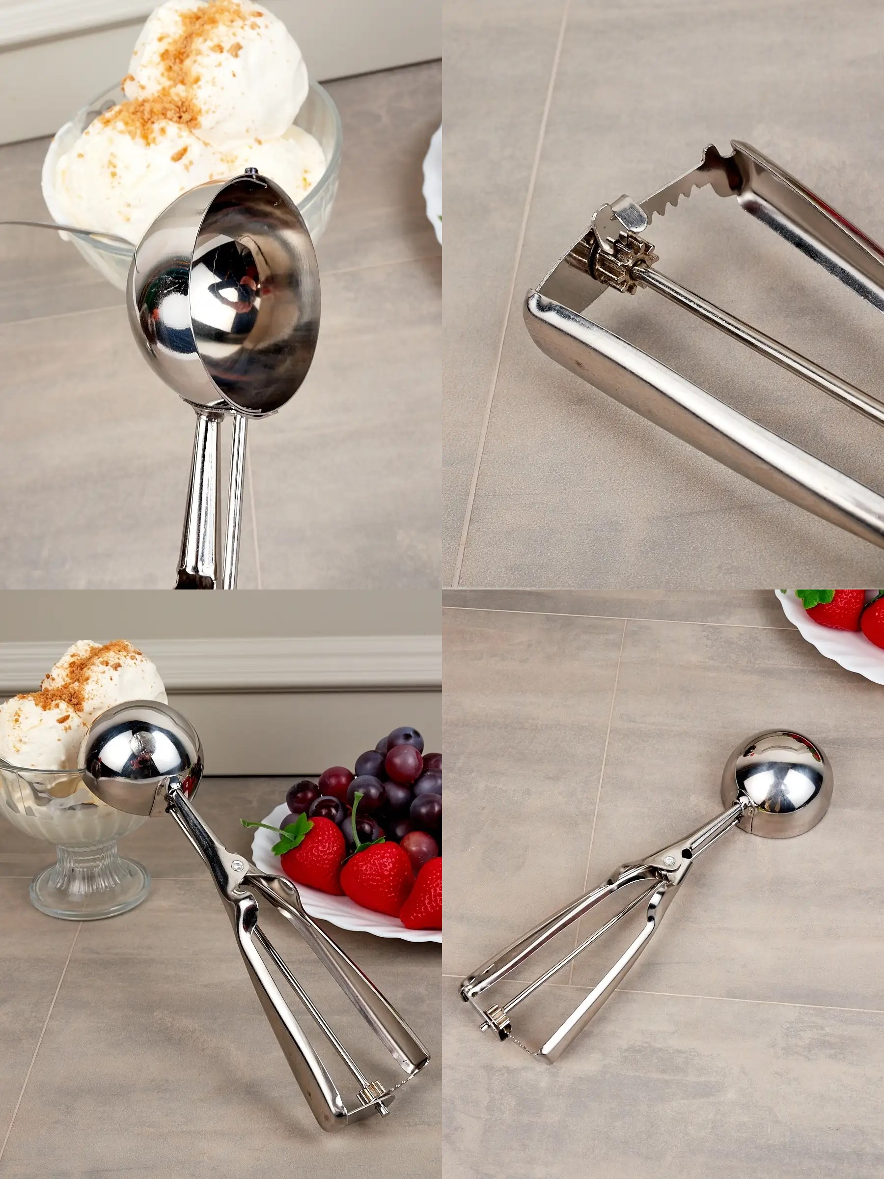 ModaCar Dondurma Kaşığı Dondurma Porsiyo Kaşığı Kurabiye Köfte Helva Porsiyonlama  