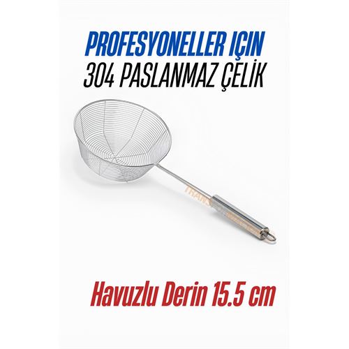 TransForMacion Derin Kevgir Havuzlu Süzgeç 304 Paslanmaz Çelik 15.5 cm 721527