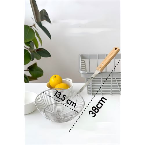 TransForMacion Bambu Saplı Kevgir Süzgeç 304 Paslanmaz Çelik 13.5 cm 721528