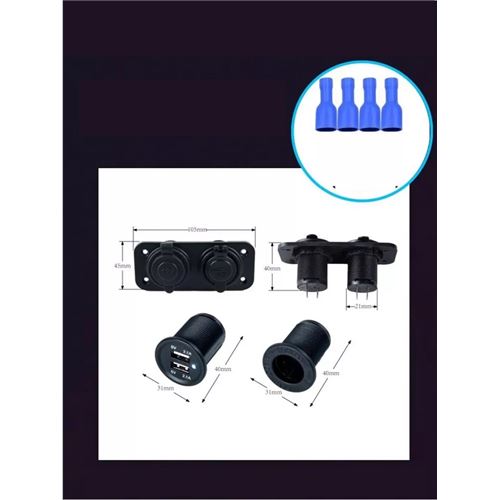 ModaCar USB + 12-24 Volt Çakmak Giriş Soket Tekne Oto Kamyonet Soketi Marine Tip Soket 7 