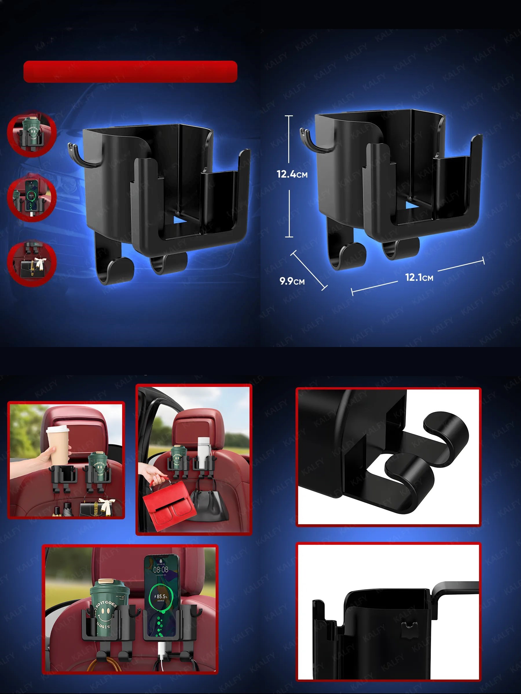 Araç Koltuk Arkası Organizer Bardak Telefon Tutucu 