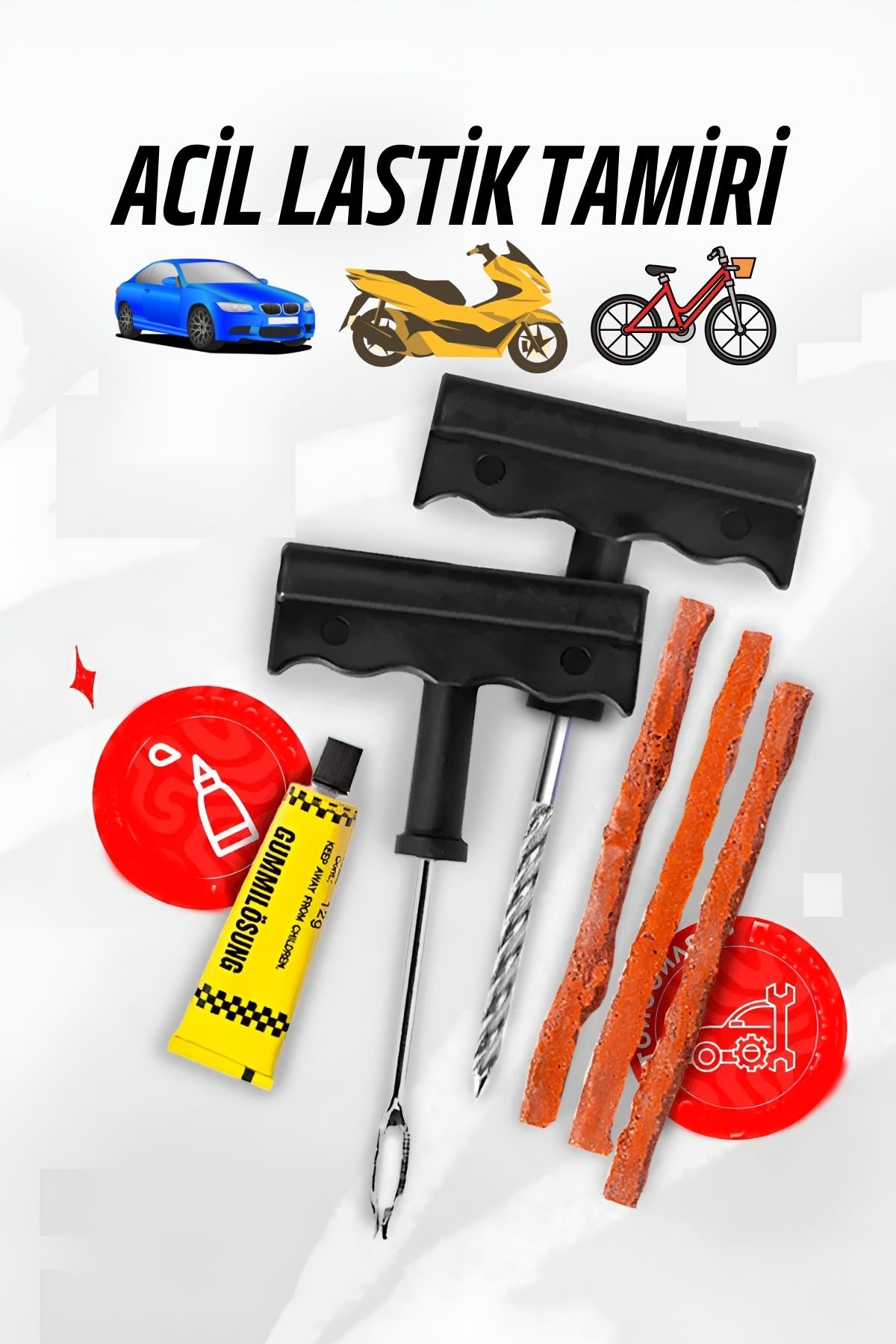 TransForMacion Lastik Tamir Kiti Oto Bisiklet Motosiklet Lastik Tamir Seti 721532