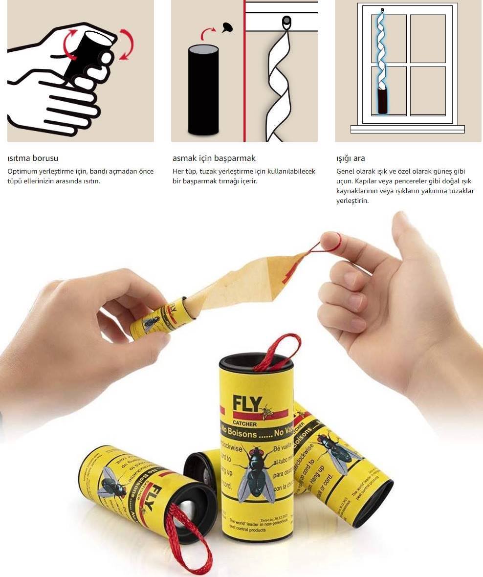 Yapışkanlı Sinek Şeridi Sinek Kapanı 4 ADET 721533