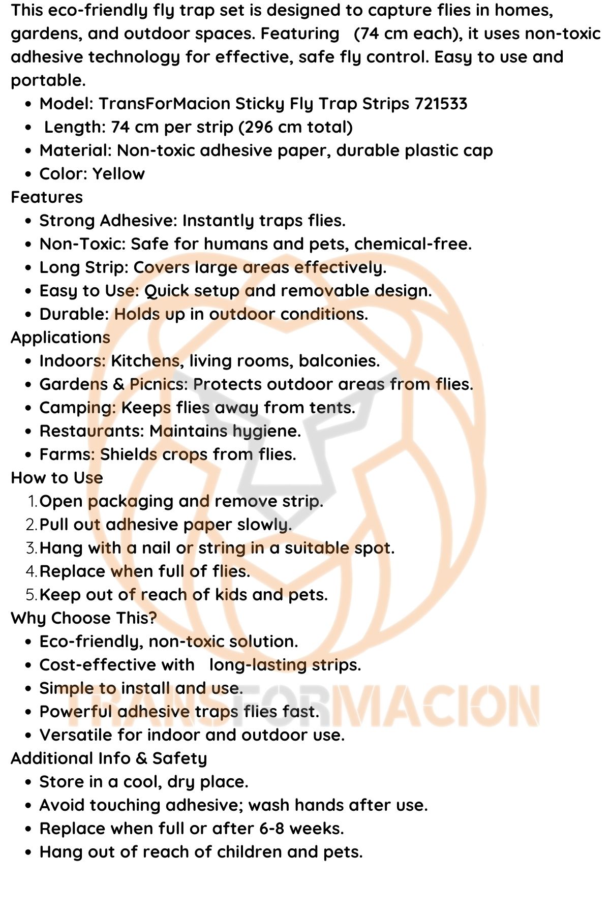 Yapışkanlı Sinek Şeridi Sinek Kapanı 4 ADET 721533