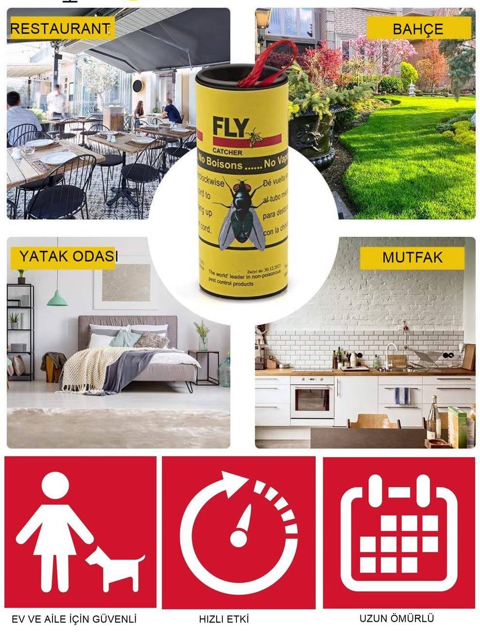 Yapışkanlı Sinek Şeridi Sinek Kapanı 16 ADET 721534