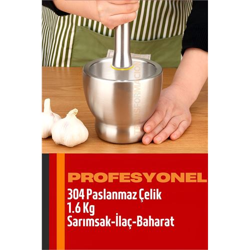 Modacar  Sarımsak Ezici Sarımsak Havanı 304 Paslanmaz Çelik Baharat İlaç Ezici 