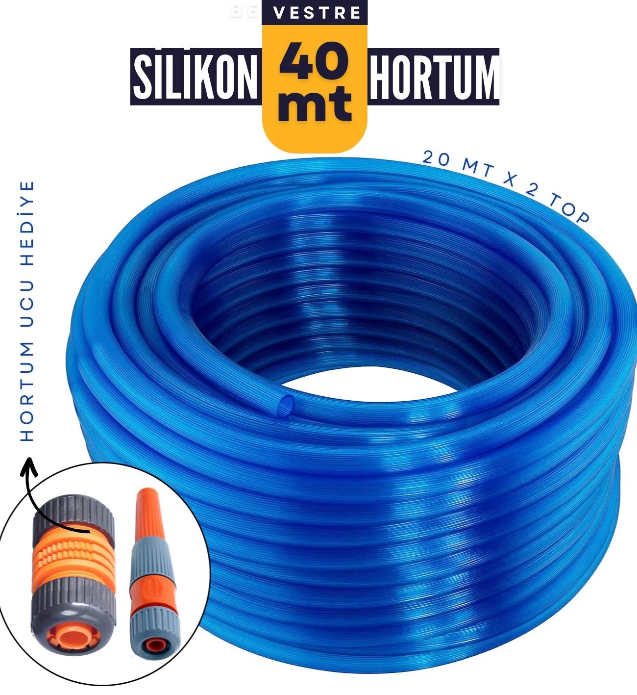  40 Metre Silikonlu Bahçe Hortumu Sulama Aparatı HEDİYELİ 