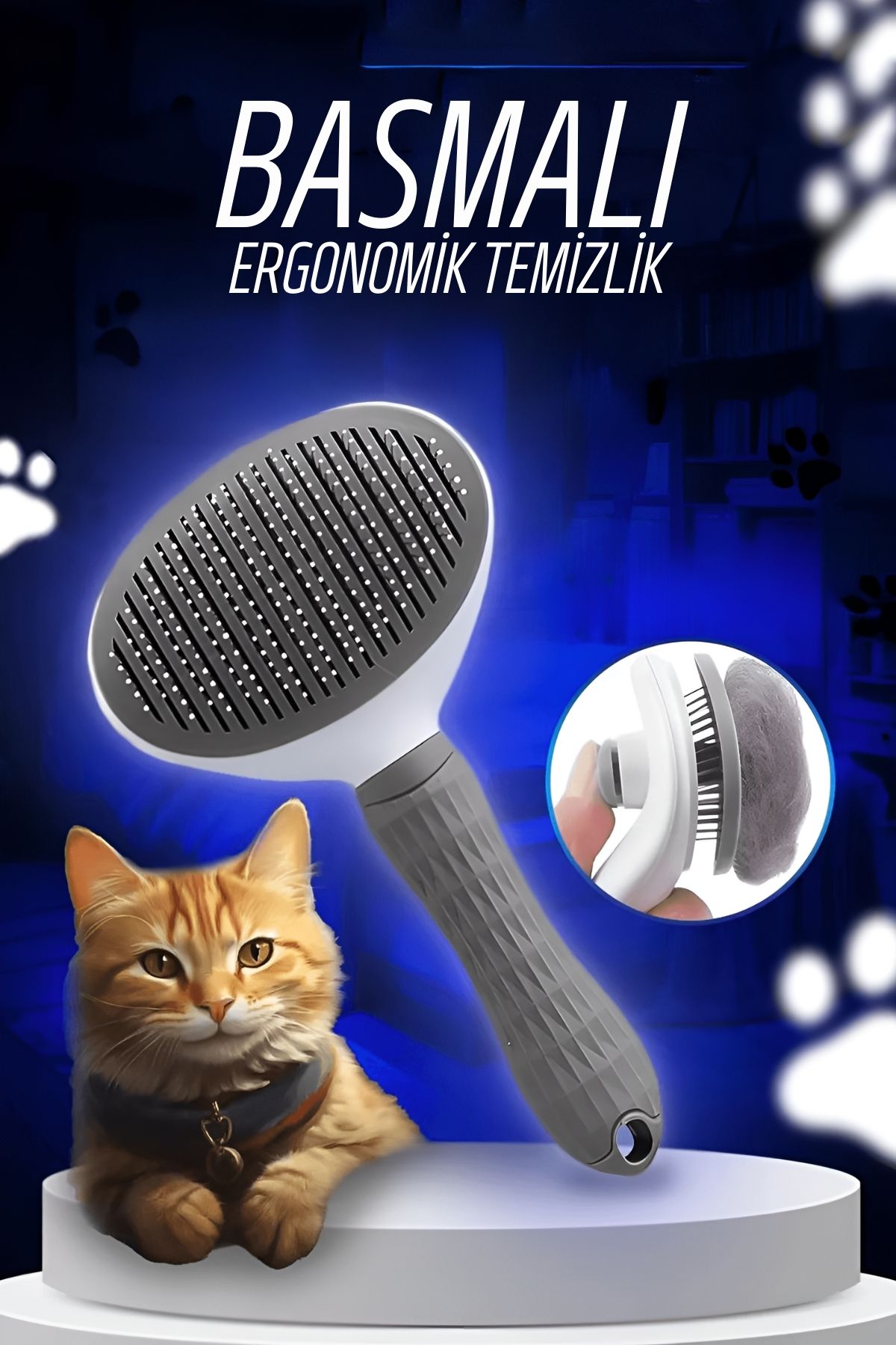 Cuervo Otomatik Temizlenen Kedi Köpek Tarağı 