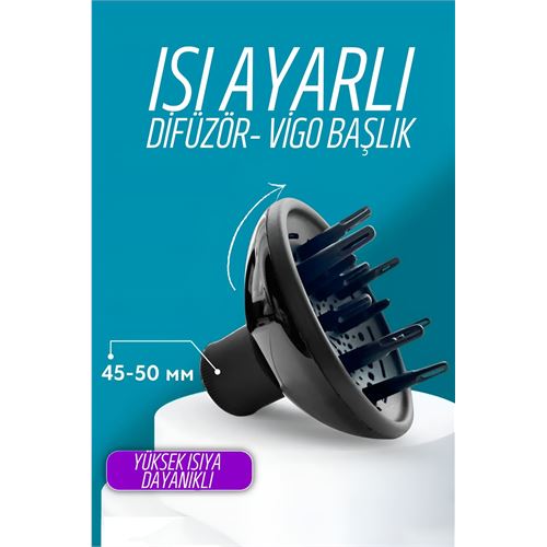 TransForMacion Isı Ayarlamalı Fön Için Difüzör Vigo Başlık Dönerli Profesyonel 721554