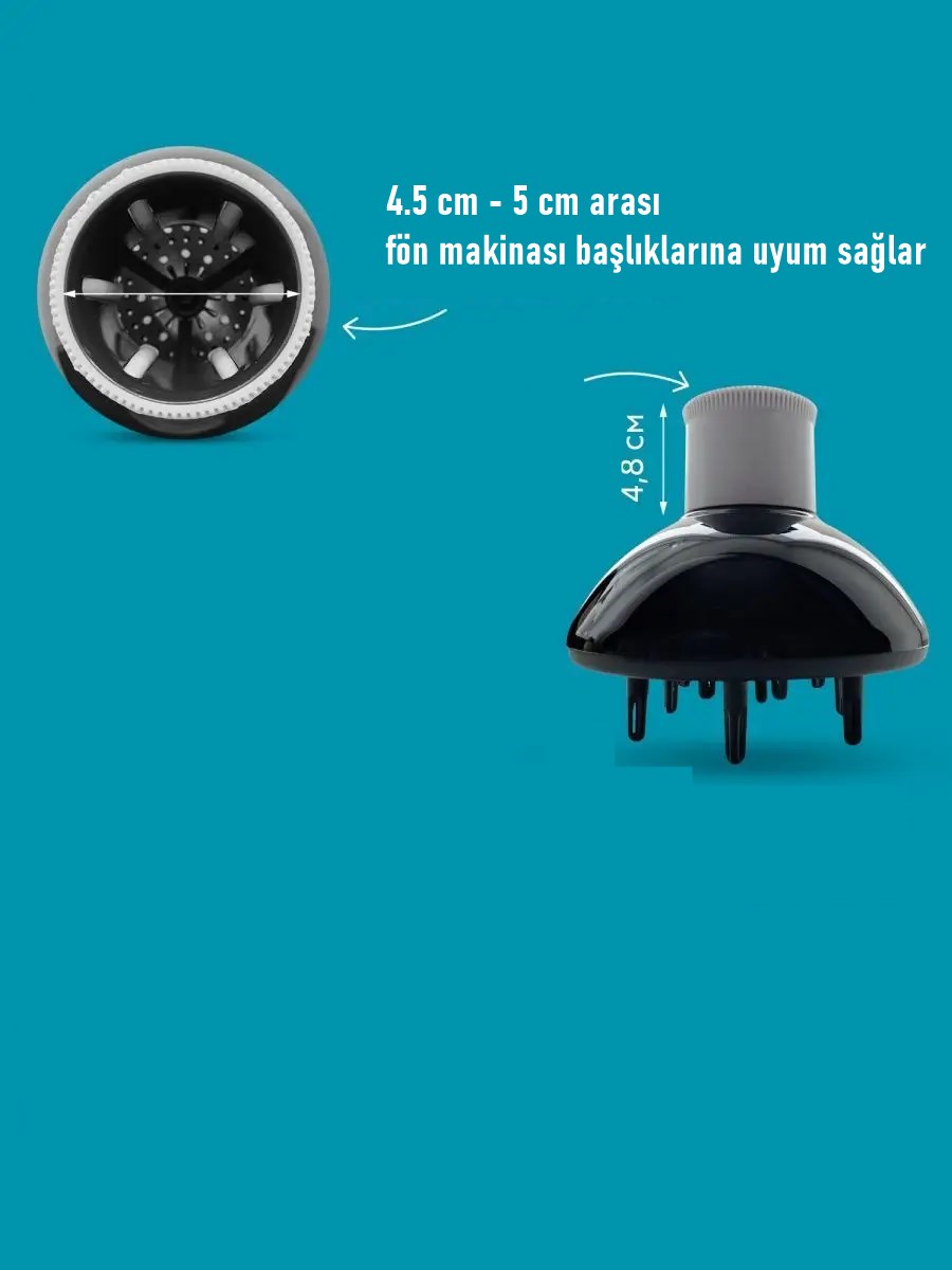 Isı Ayarlamalı Fön Için Difüzör Vigo Başlık Dönerli Profesyonel  