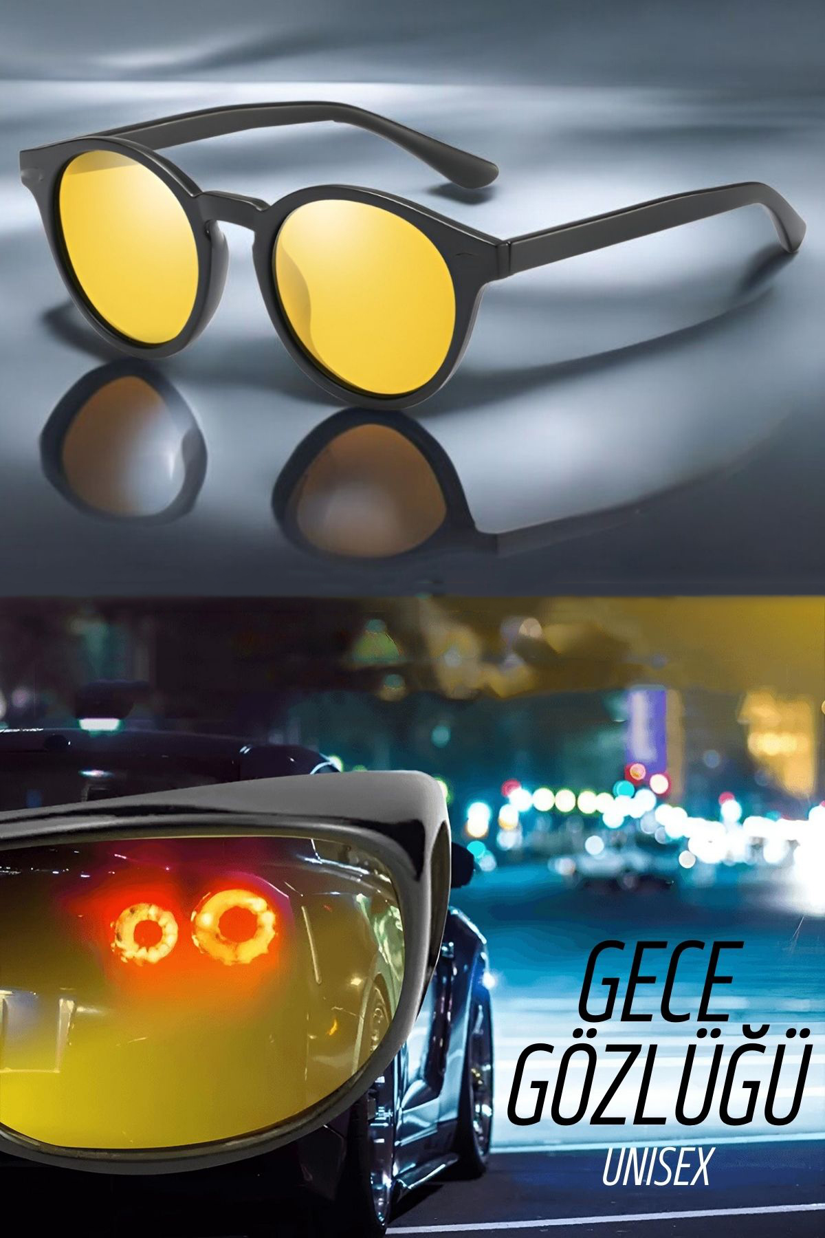 Parlama Önleyici Gece Sürüş Görüş Gözlüğü Sis Far Işık Önleyici Anti-Fog Gözlük 