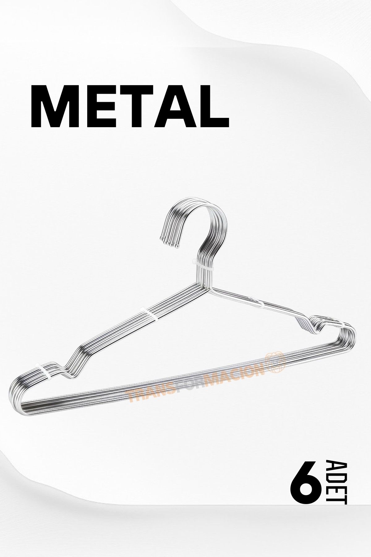 Metal Elbise Askısı Ekonomik 6 Adet Askı Seti 715415