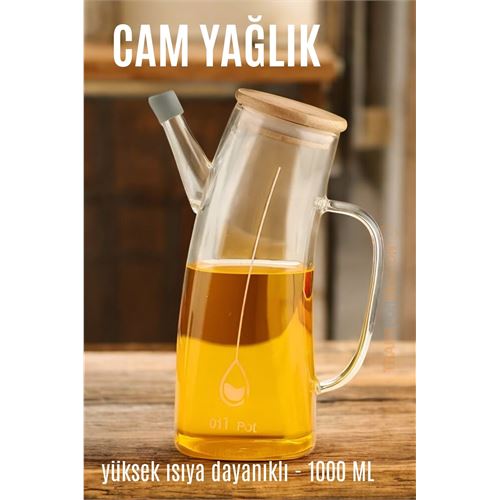 TransForMacion Yağ Sirke Şişesi Yağlık Borosilikat Cam 1000 ML 721573