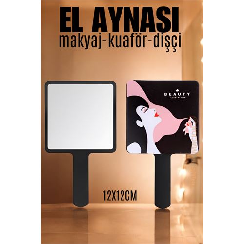 TransForMacion El Aynası Makyaj Aynası Kuaför Dişçi Güzellik Merkezi Aynası SİYAH 721578
