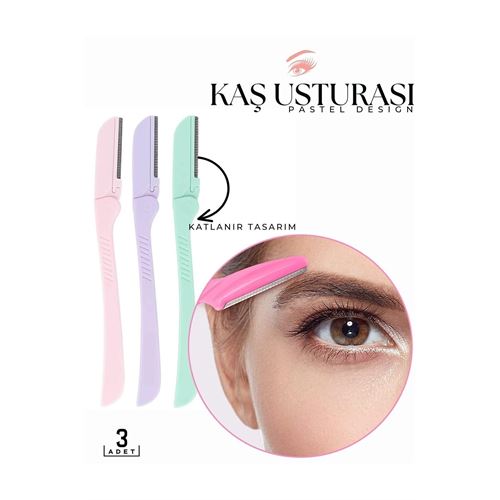TransForMacion Katlanabilir Kaş Şekillendirici Kaş Dermaplaner Yüz Usturası 3 ADET 718323