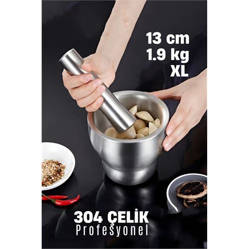TransForMacion XL 13 CM Sarımsak Ezici Sarımsak Havanı 304 Paslanmaz Çelik 721581