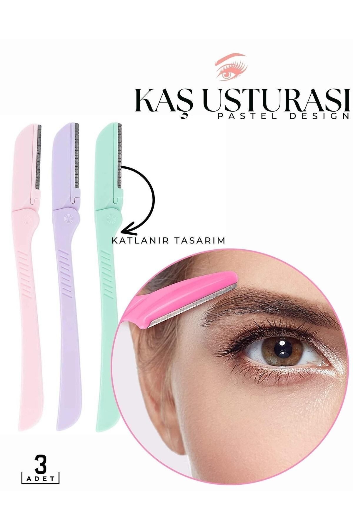 Katlanabilir Kaş Şekillendirici Kaş Dermaplaner Yüz Usturası 3 ADET 718323