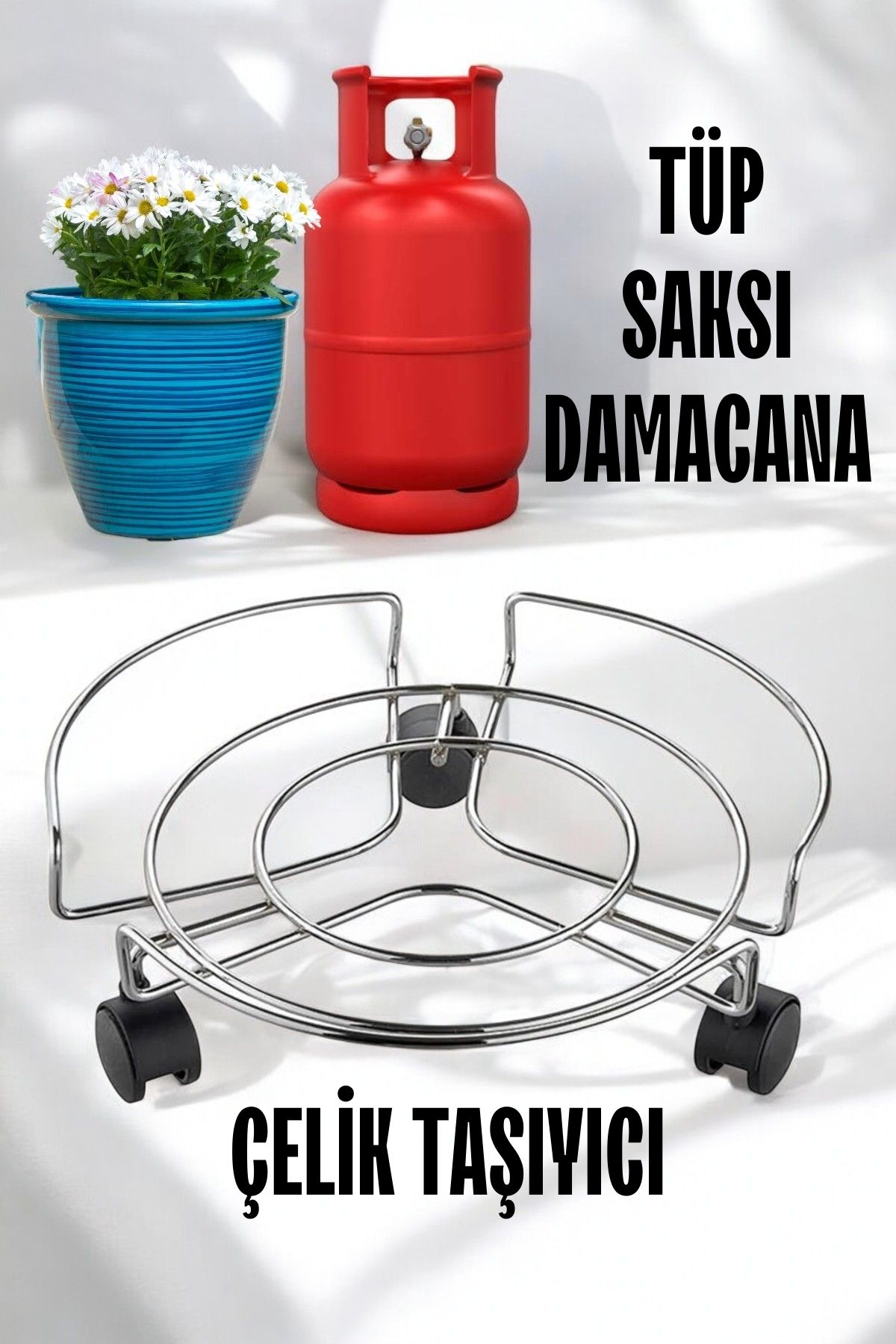 Saksı Tüp Damacana Altlığı Tekerlekli Taşıyıcı 