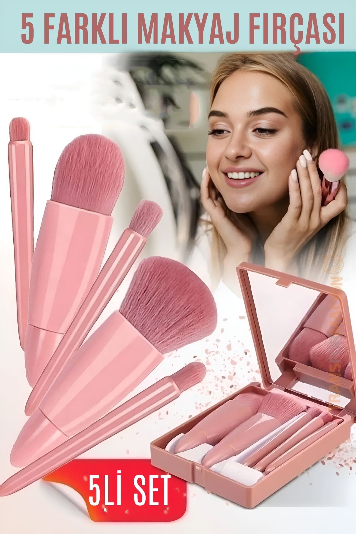 Makyaj Fırça Kiti Aynalı ve Kutulu Profesyonel Makyaj Kiti  