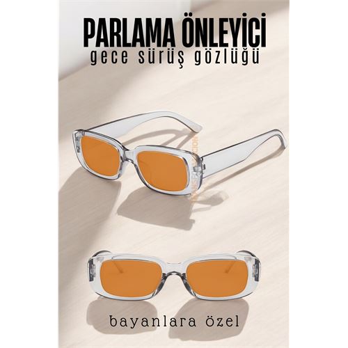 Modacar Parlama Önleyici Bayan Gece Sürüş Görüş Gözlüğü Sis Far Işık Önleyici Anti-Fog Gözlük 