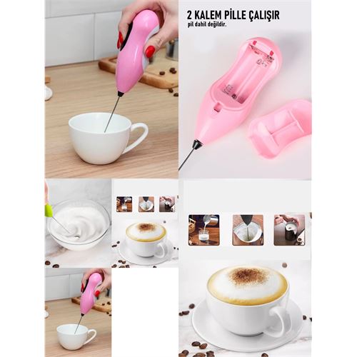 TransForMacion Süt Köpürtücü Kahve Karıştırıcı Mini Pilli Mixer Çırpıcı 720459