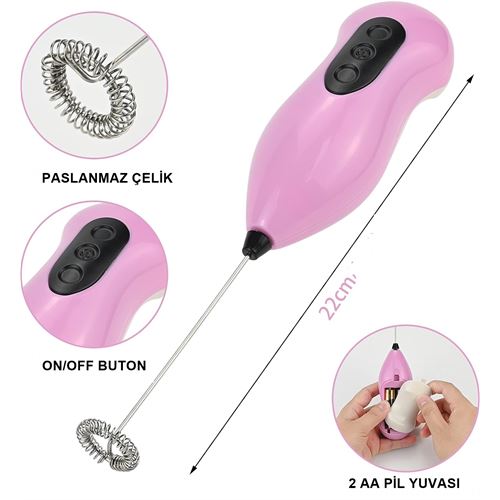 TransForMacion Süt Köpürtücü Kahve Karıştırıcı Mini Pilli Mixer Çırpıcı 720459