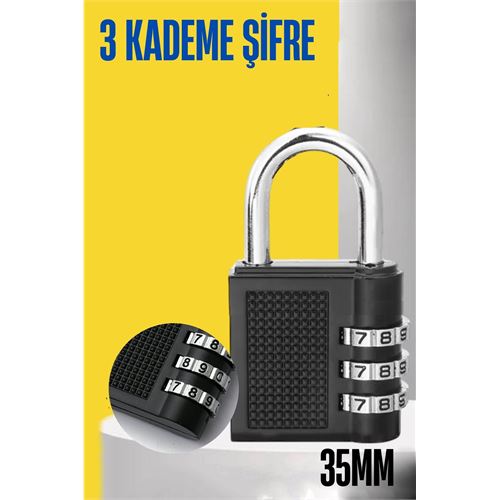 TransForMacion Şifreli Asma Kilit 3 Kademe 35 mm 721590