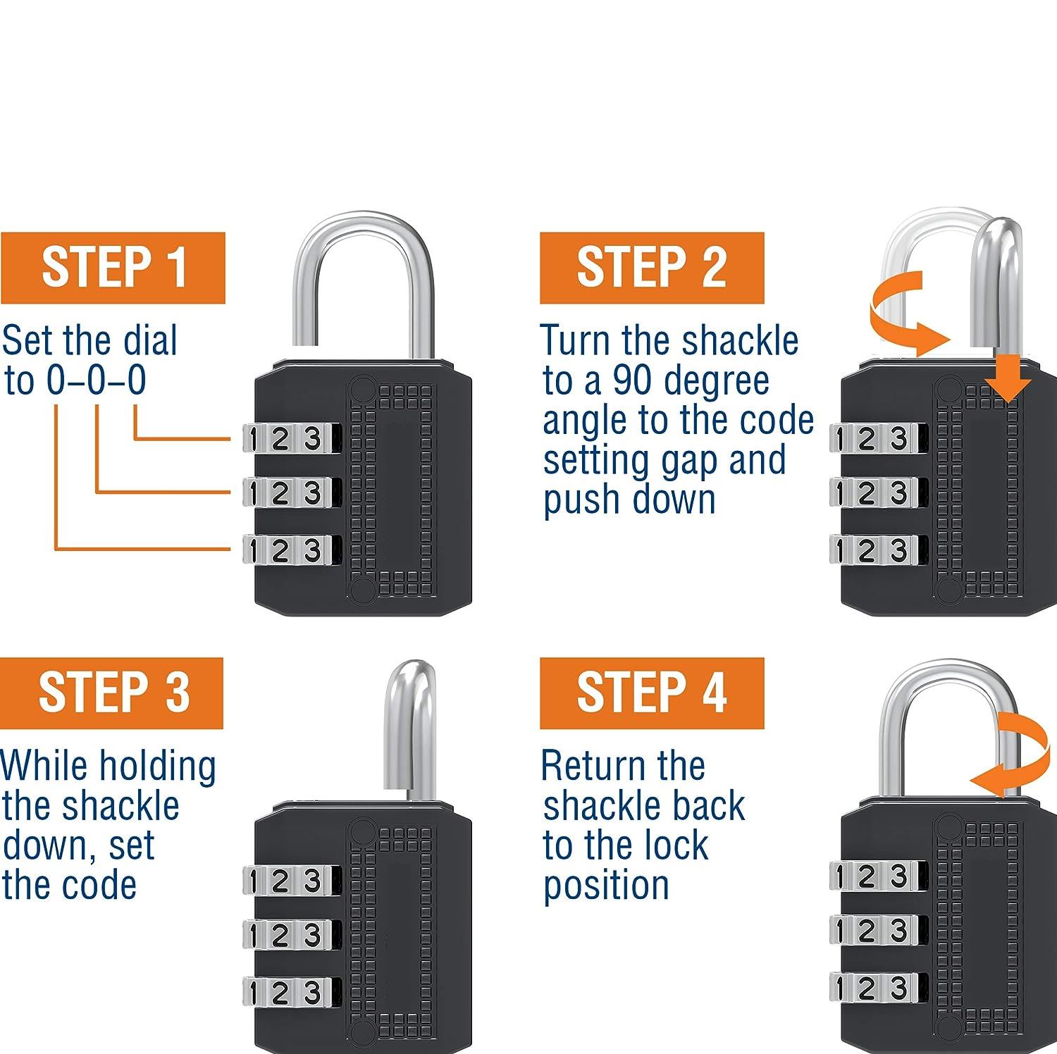 Şifreli Asma Kilit 3 Kademe 35 mm 721590