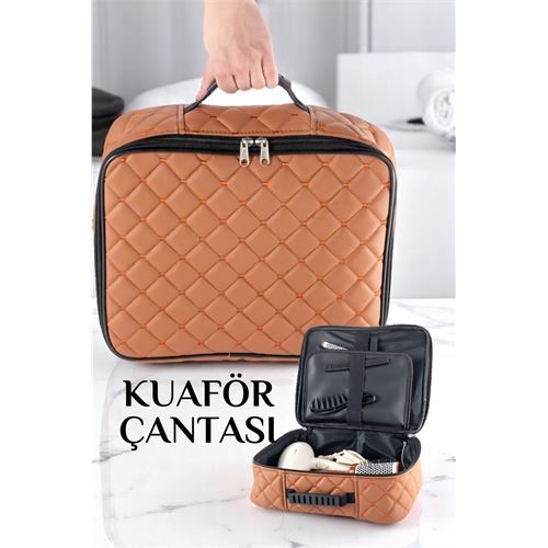 TransForMacion Kuaför Çantası Kapitone Deri Berber Çantası Makyöz Ekipman Çantası TABA 721609