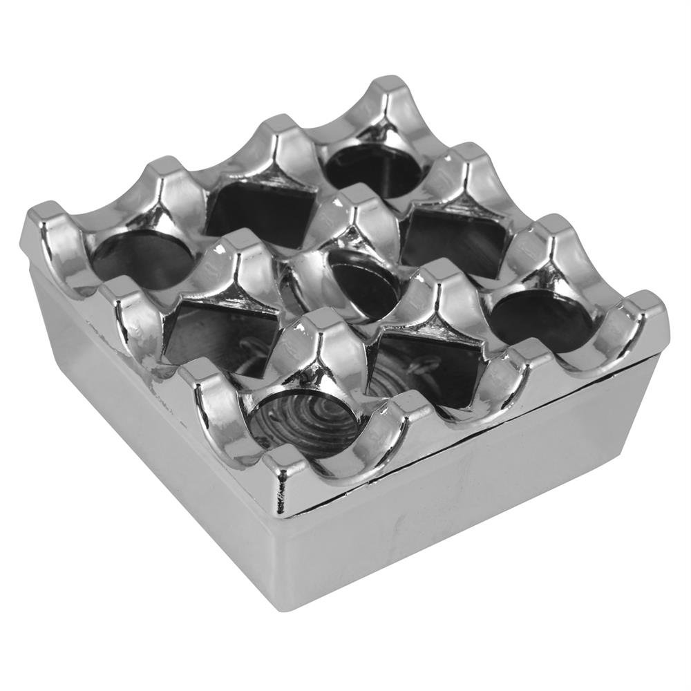 Kapaklı Paslanmaz Kare Küllük - Kapaklı Metal Kül Tablası - Kafe Küllüğü Restoran Küllüğü Masaüstü Küllük 