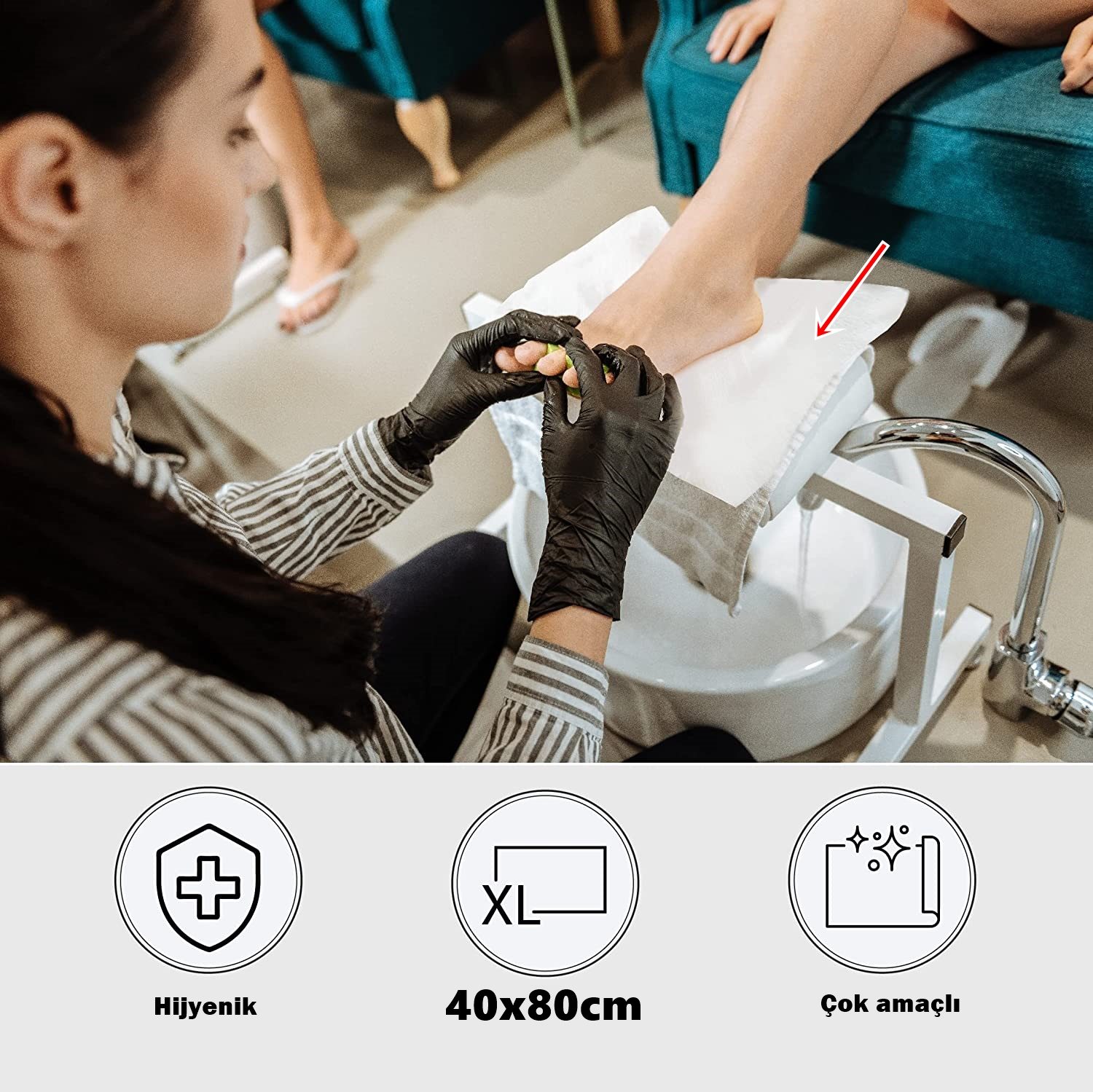 Tek Kullanımlık Kuaför Havlusu - Berber Havlusu Spa Havlusu Medikal Havlu 100 Ad 721615