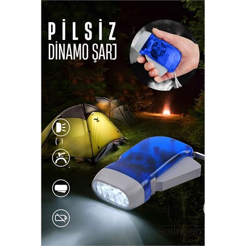 TransForMacion Kendinden Dinamo Şarjlı Pilsiz Acil Durum El Feneri Manuel Şarjlı El Feneri 721624