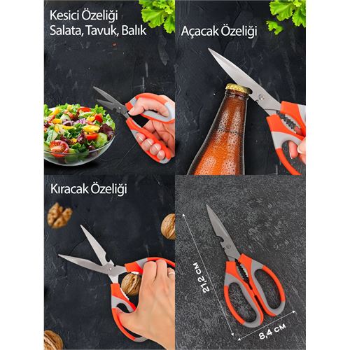 TransForMacion Mutfak Makası - Tavuk Kesme Makası Balık Temizleme Makası Salata Hazırlama Makası   721626