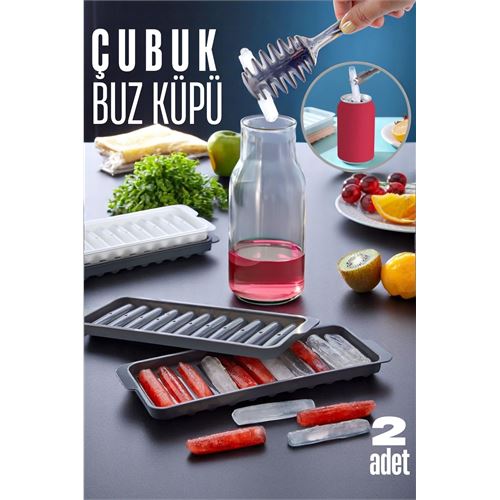 TransForMacion Buz Kalıbı ÇUBUK İçecek Buz Kalıbı - Mutfak Buz Kalıbı Kolay Çıkarılır Buz Kalıbı 2 ADET 721628