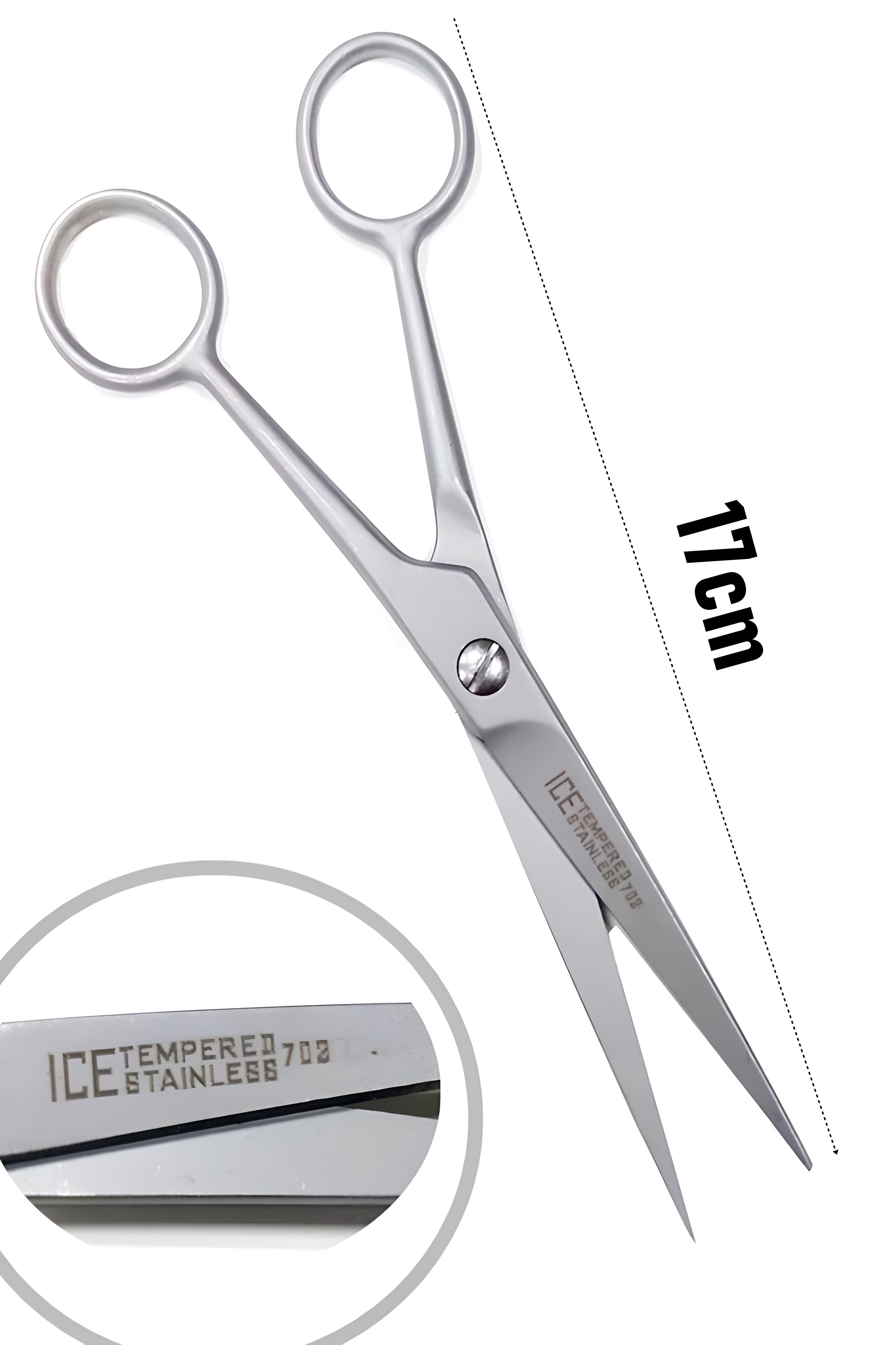 Ice Tempered 702 Berber Kuaför Makası Saç Kesim Makası Bıyık Sakal Makası Kuaför ekipmanları 17 cm  721631