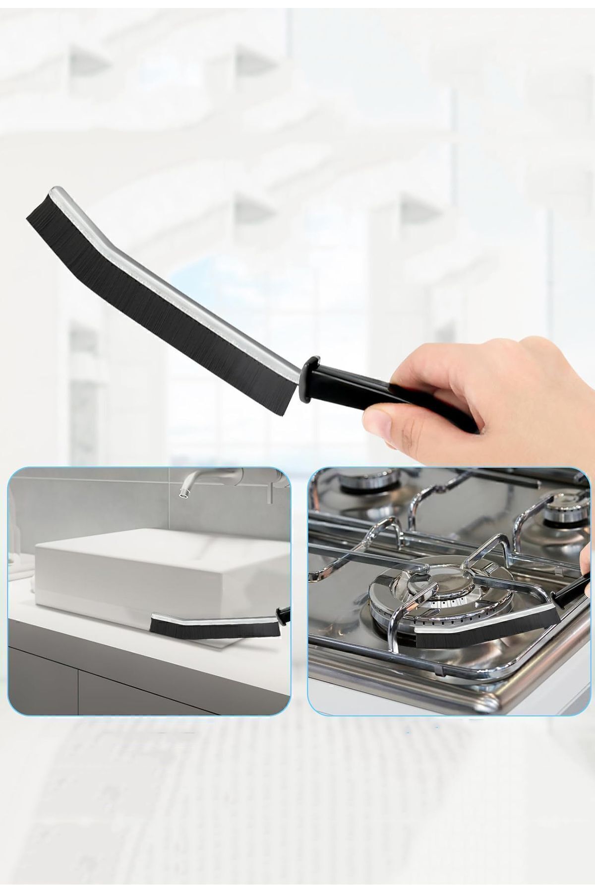 İnce Sert Kıllı Çok Dar Bölge Fırçası - Mutfak Banyo Fırçası 2 ADET 720037