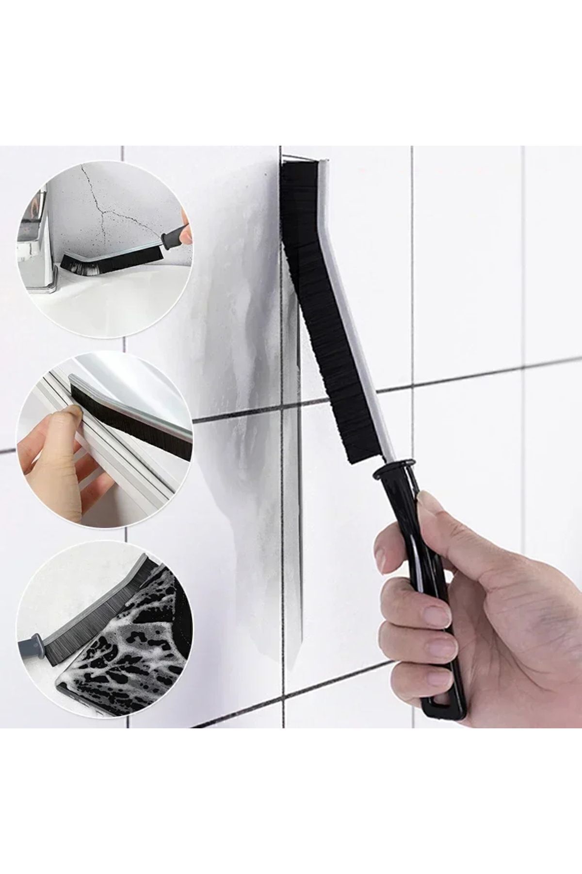 İnce Sert Kıllı Çok Dar Bölge Fırçası - Mutfak Banyo Fırçası 2 ADET 720037